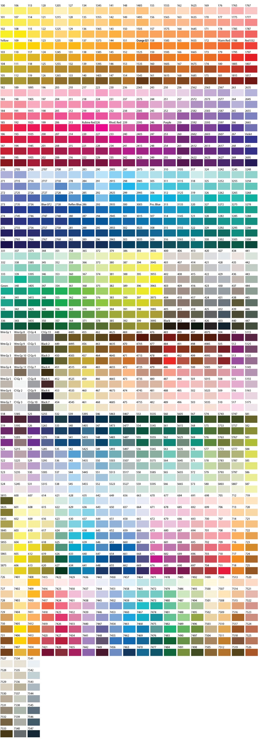 Colores Pantone para pulseras de silicona y tela